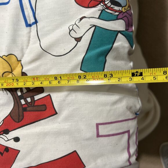 VTG 80s Disney Comforter Mickey Minnie & Friends FLAWS Alphabet ABCs Twin 84x64” - Picture 8 of 16